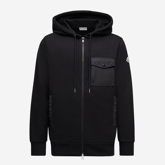 Moncler Nylon Pocket Zip Up Hoodie