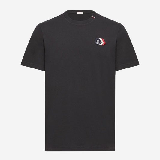 Moncler Embroidered Tricolor Logo Cotton T-Shirt