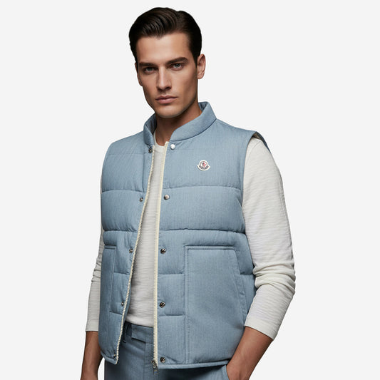 Moncler Heceta Denim Down Gilet