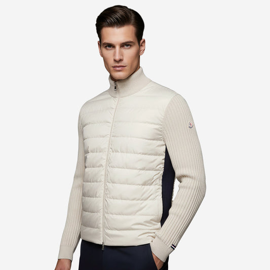 Moncler Padded Wool Zip-Up Cardigan