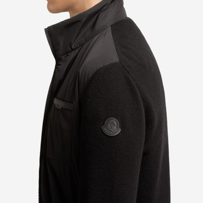 Moncler Quilted Front Zip Up Knitwear