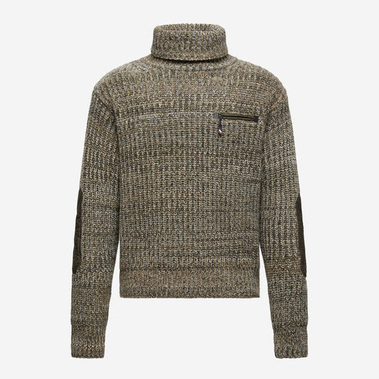 Moncler Grenoble Wool Polo Neck With Pocket Jumper
