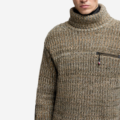 Moncler Grenoble Wool Polo Neck With Pocket Jumper