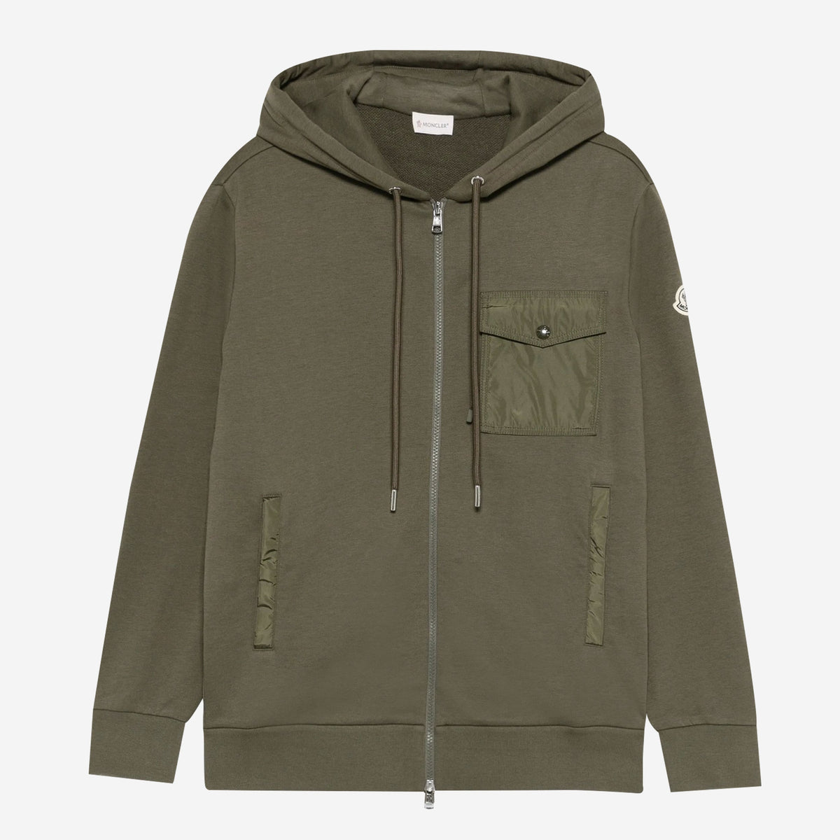 Moncler Nylon Pocket Zip Up Hoodie