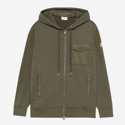 Moncler Nylon Pocket Zip Up Hoodie