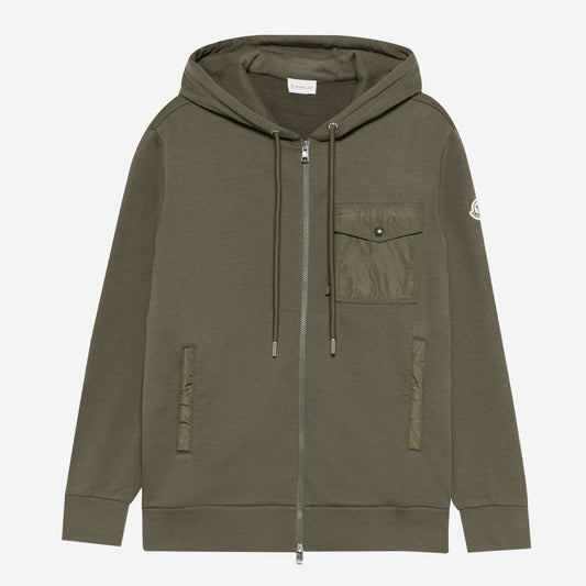 Moncler Nylon Pocket Zip Up Hoodie