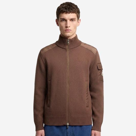 Moncler Padded Wool Zip-Up Cardigan