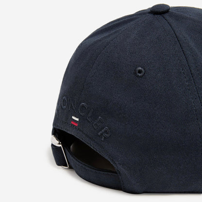 Moncler Cotton Gabardine Tricolour Embroidered Baseball Cap