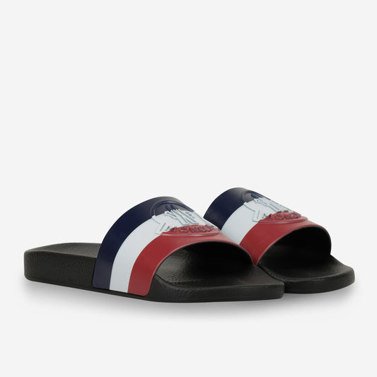 Moncler Basile Tri-Colour Rubber Sliders