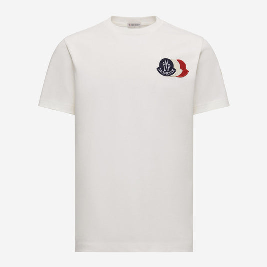 Moncler Embroidered Tricolour Logo Cotton T-Shirt