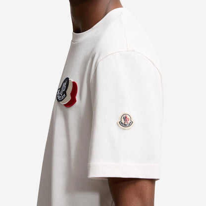Moncler Embroidered Tricolour Logo Cotton T-Shirt