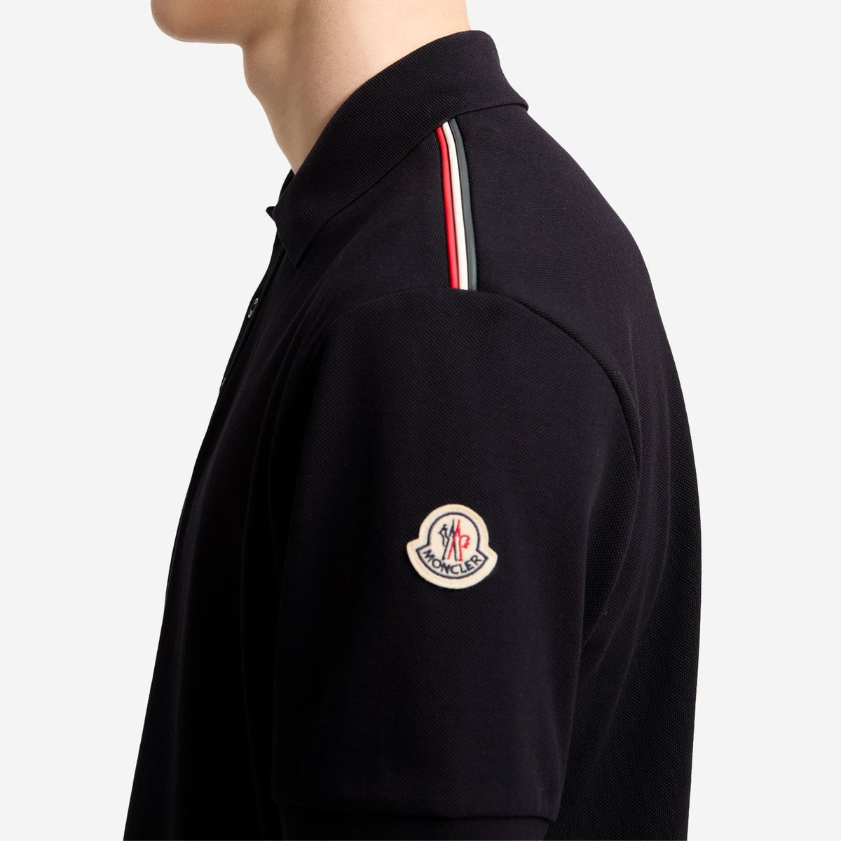 Moncler Tricolor-Trimmed Cotton Piquet Polo Shirt