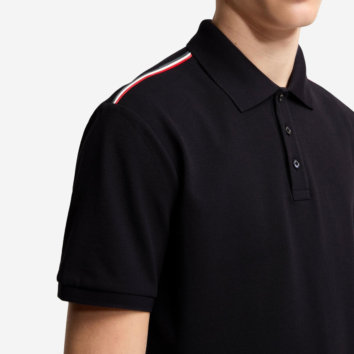 Moncler Tricolor-Trimmed Cotton Piquet Polo Shirt