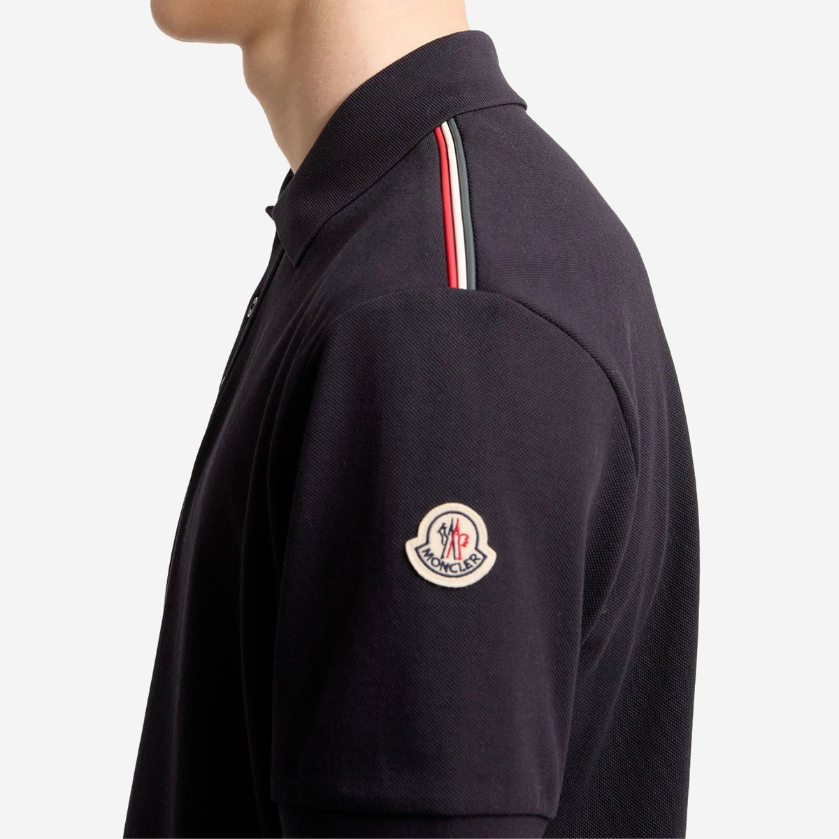 Moncler Tricolor-Trimmed Cotton Piquet Polo Shirt