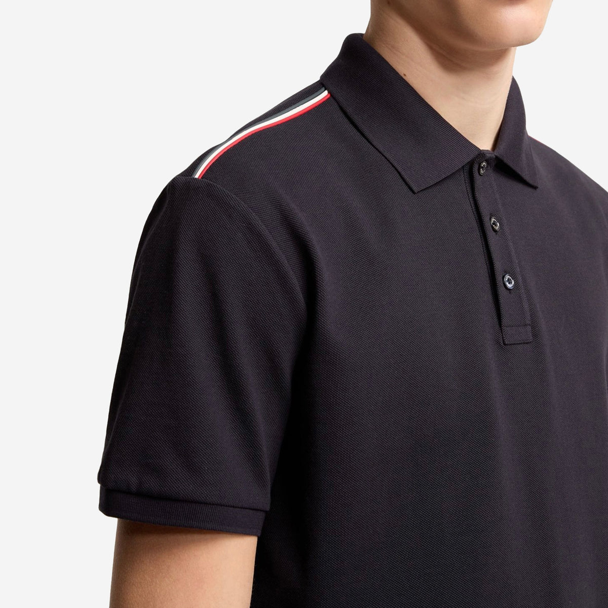 Moncler Tricolor-Trimmed Cotton Piquet Polo Shirt