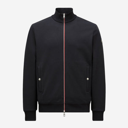 Moncler Tricolour-Trimmed Cotton Zip-Up Sweatshirt