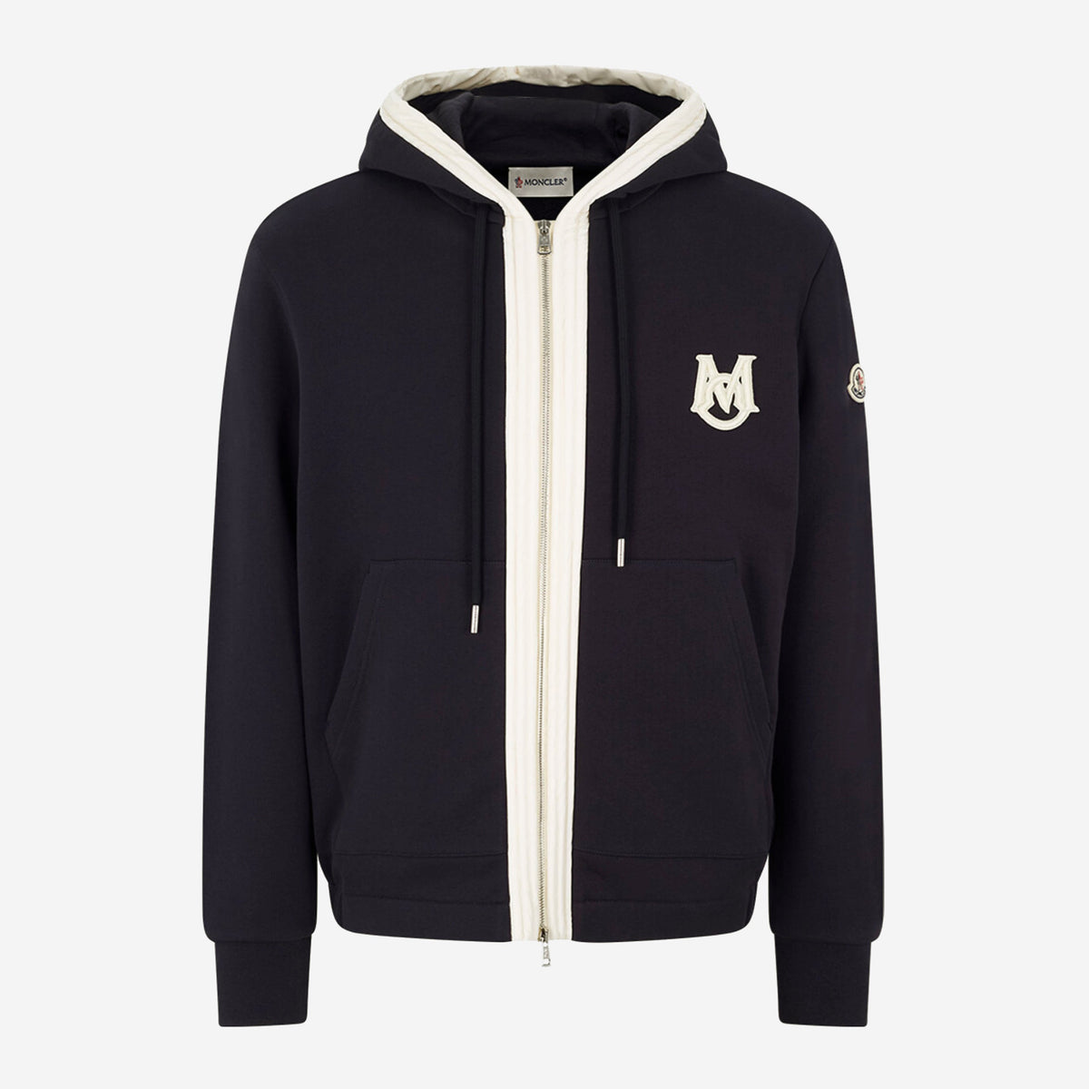 Moncler Embroidered Zip Up Hooded Jacket