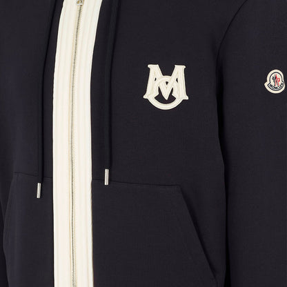 Moncler Embroidered Zip Up Hooded Jacket