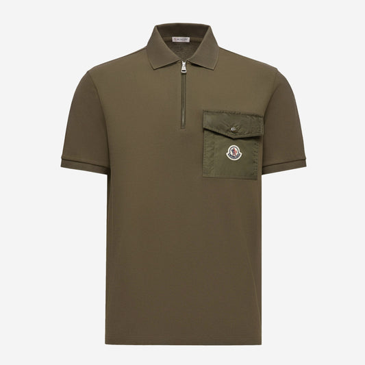 Moncler Cotton Piquet Pocket Polo Shirt