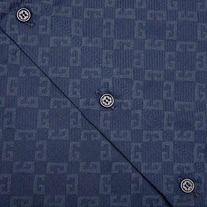 Shiny Monogram 72 Denim Shirt - Grey/Blue