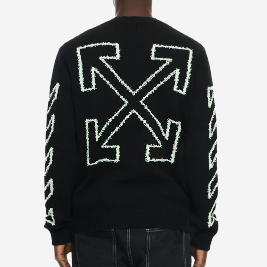 Off-White Diag Arr Fuzzy Crewneck Knitwear