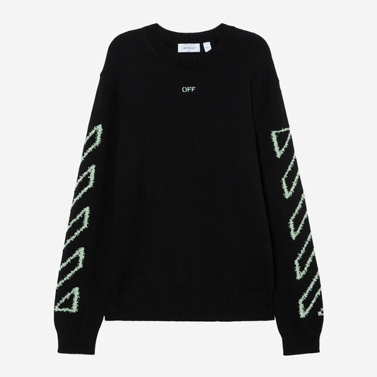 Off-White Diag Arr Fuzzy Crewneck Knitwear