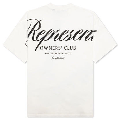 Owners Club Script T-Shirt - Flat White