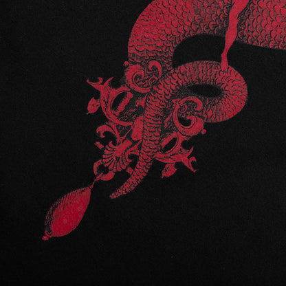 Chandelier and Snake Print T-Shirt - Black