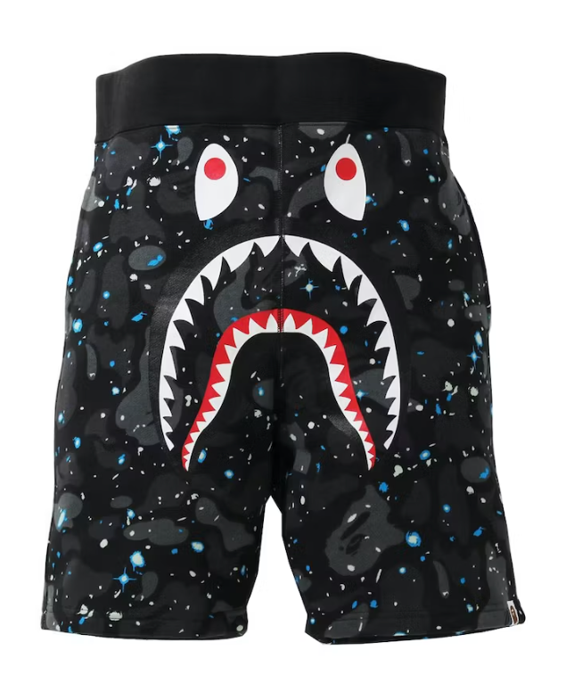BAPE SPACE CAMO SHARK SWEAT SHORTS SS 2021