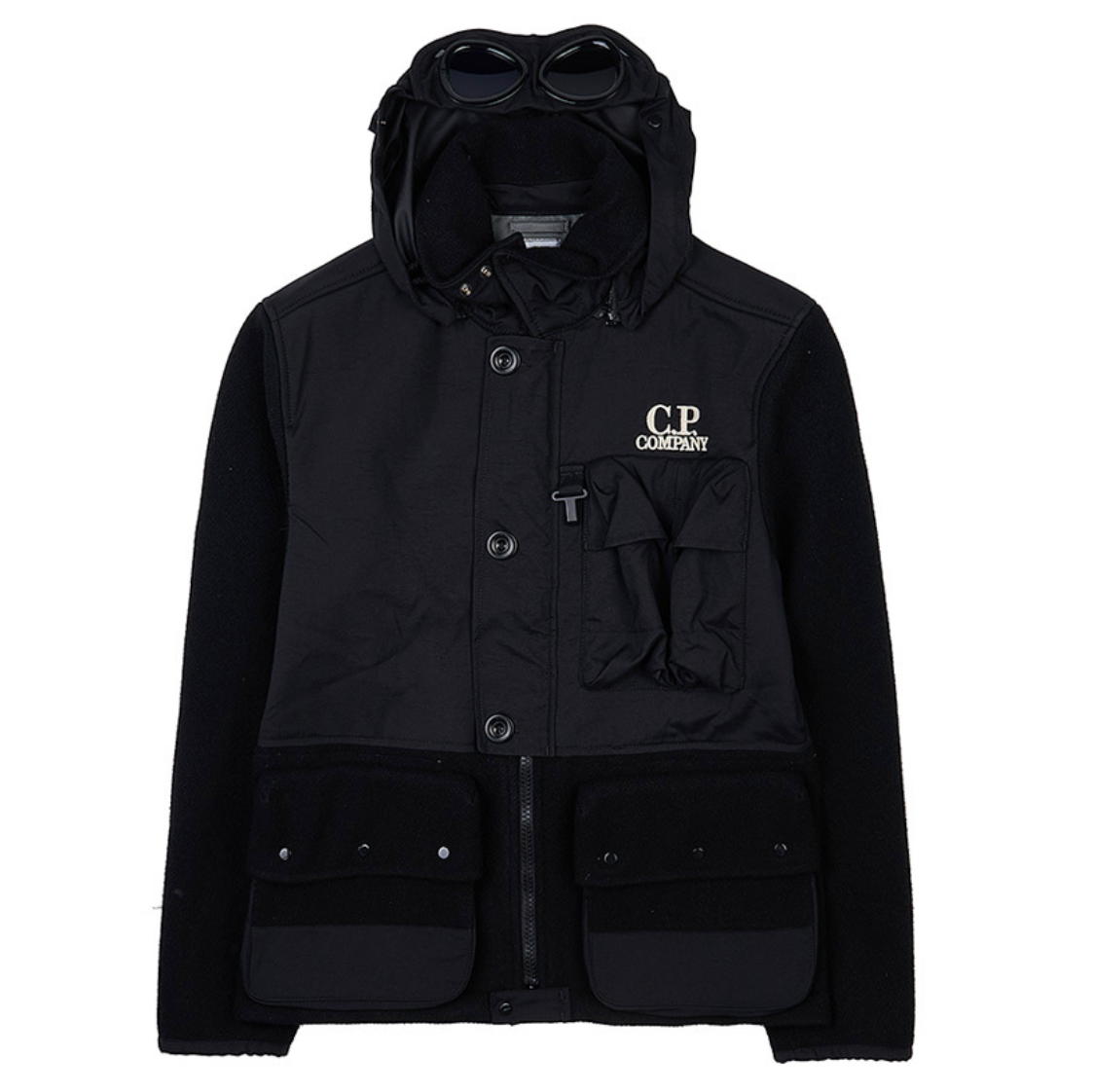CP Company Duffel Goggle Jacket - Black Castmark