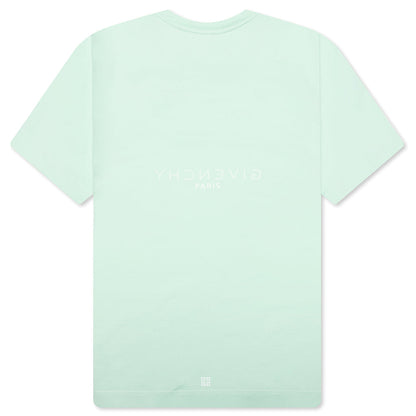 Slim Fit Reverse Print T-Shirt - Aqua Green