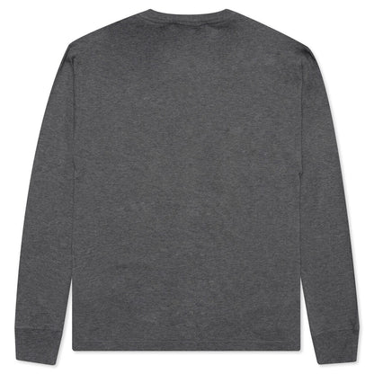 Stone Island Patch Logo L/S Tee - Melange Dark Grey