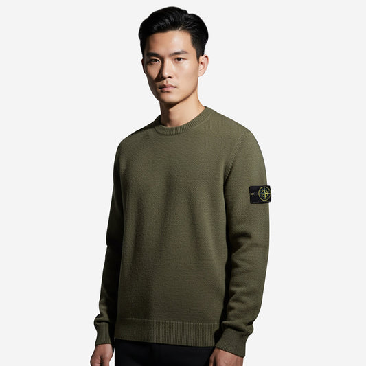 Stone Island 5100015 Rubberised RWS Wool + Organic Cotton Double Knitwear