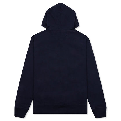 Back Hood Applique Hoodie - Navy
