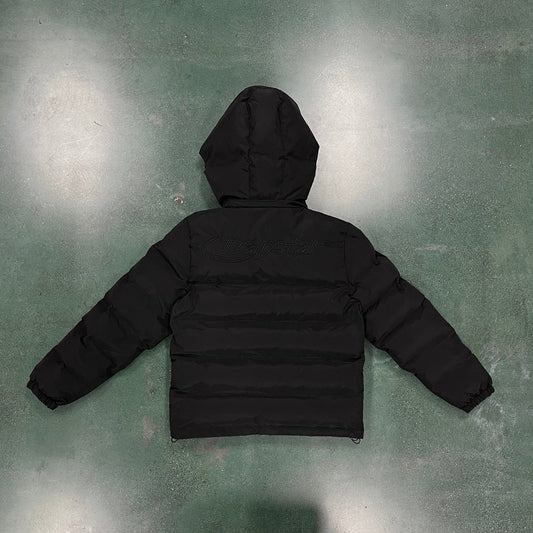 Trapstar Hyperdrive Detachable Hooded Puffer Jacket - Triple Black