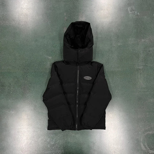 Trapstar Hyperdrive Detachable Hooded Puffer Jacket - Triple Black