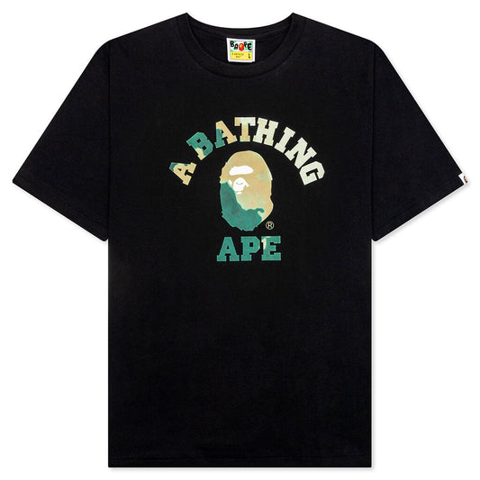 Tie Dye College Tee - Black/Beige