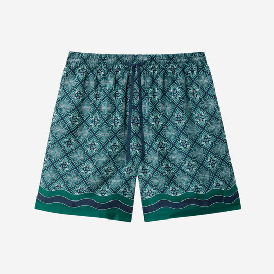 Casablanca Radiating Monogram Silk Short
