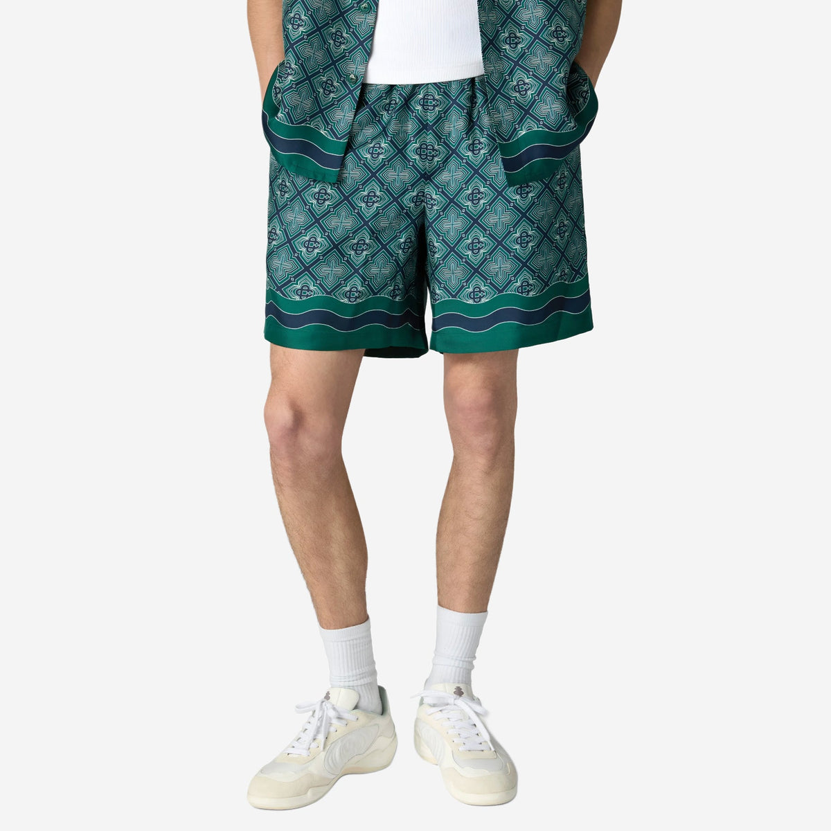 Casablanca Radiating Monogram Silk Short