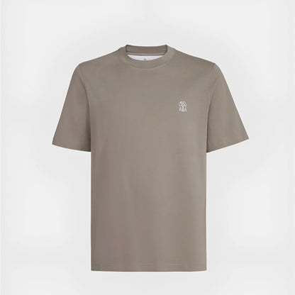 Brunello Cucinelli Cotton Jersey Logo Crew Neck T-Shirt