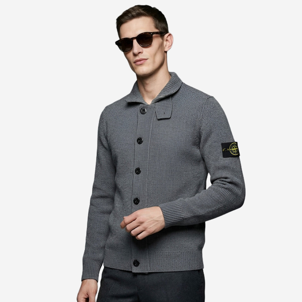 Stone Island 5100047 Lamb Wool Cardigan
