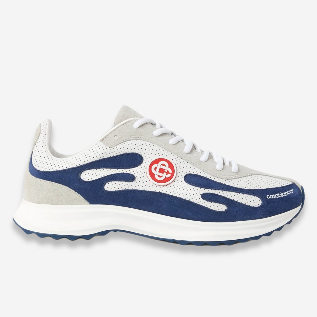 Casablanca White & Navy Stade Sneaker
