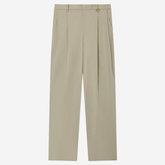 Casablanca Light Brown Pleated Straight Leg Trousers