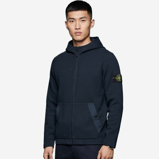 Stone Island Zip Up Hooded Sweatshirt