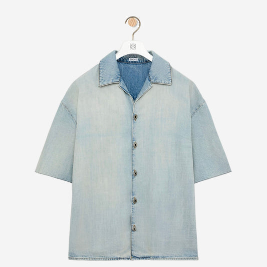 Loewe Anagram Denim Short Sleeve Shirt