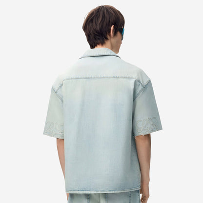 Loewe Anagram Denim Short Sleeve Shirt
