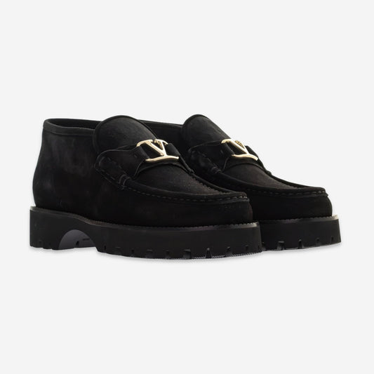 Valentino Garavani Lord Chunky Ankle Boot In Crust Leather Loafer