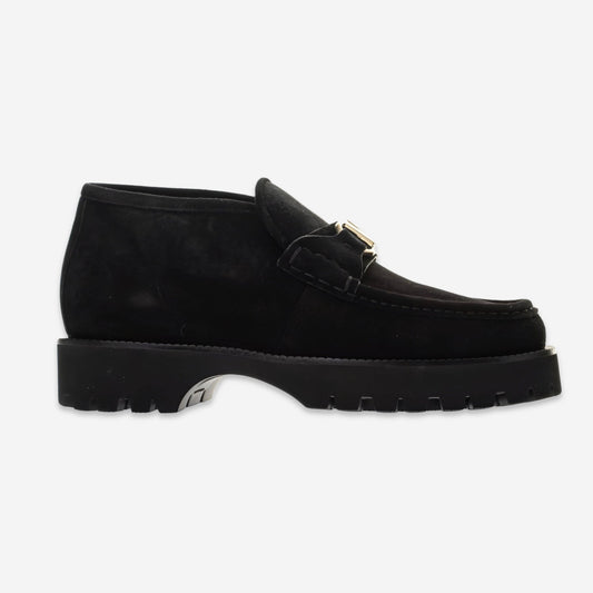 Valentino Garavani Lord Chunky Ankle Boot In Crust Leather Loafer