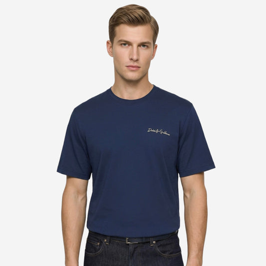 Dolce & Gabbana White Embroidered Logo T-Shirt