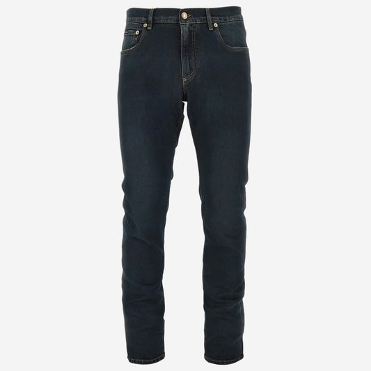 Dolce & Gabbana Gold Plate Stretch Slim Fit Jeans